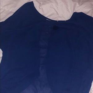 Blue blouse open back